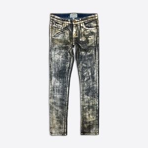 Current Elliot Gold Coated Grunge Denim Jeans